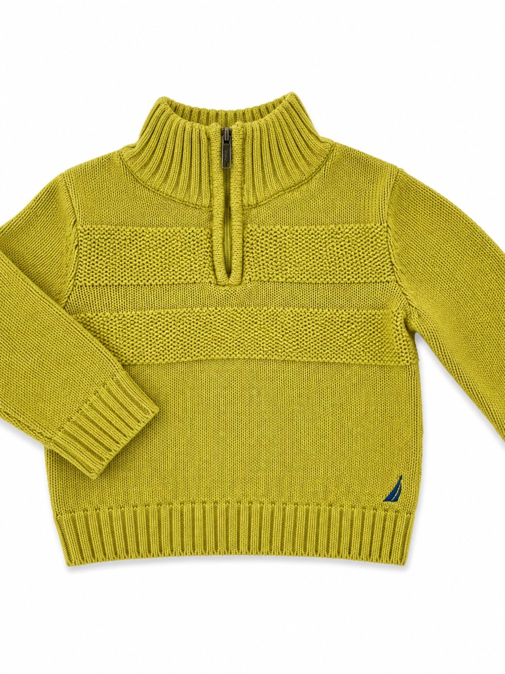 Nautica Boys Lime Green Half-Zip Knit Sweater